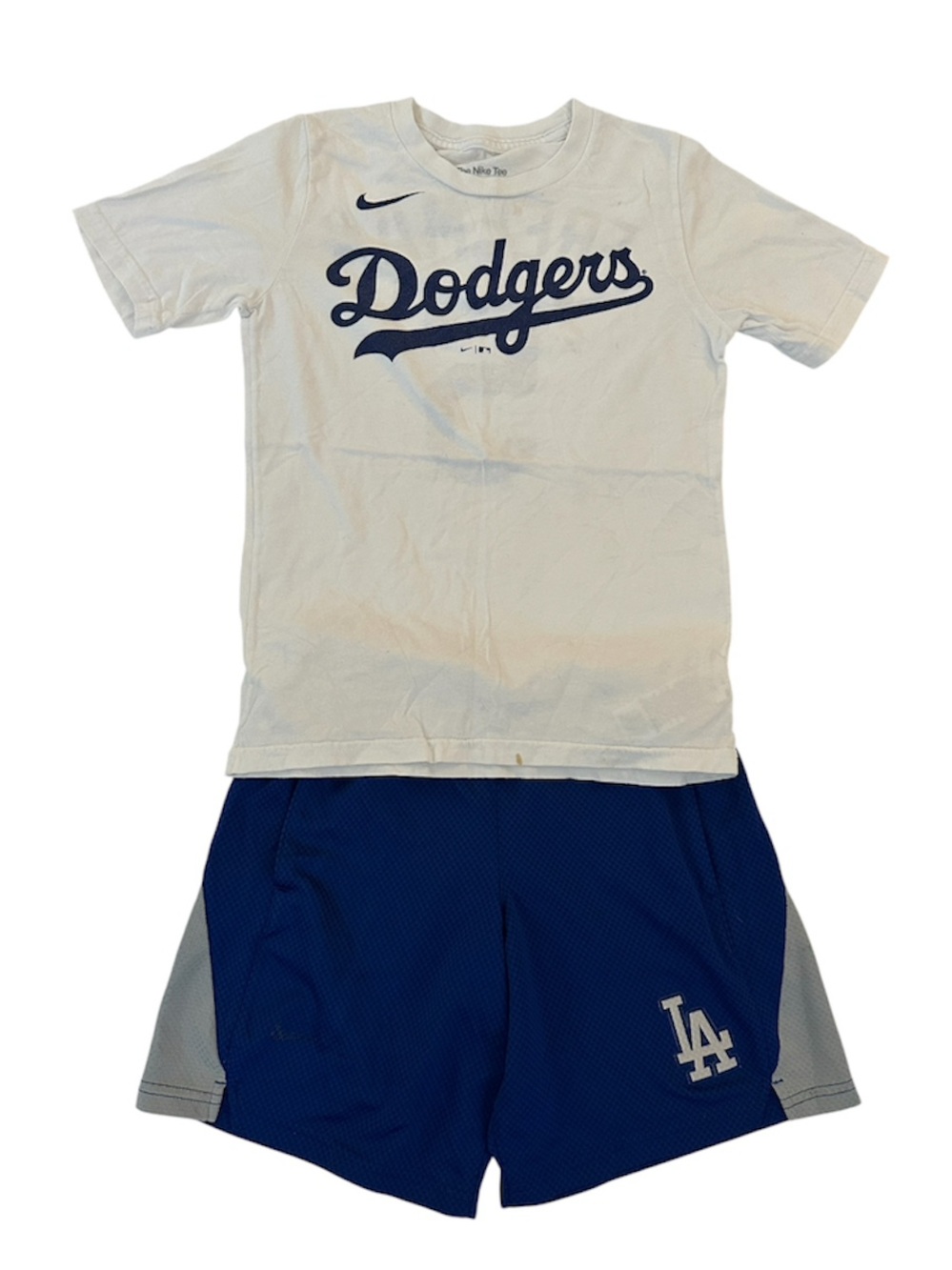 Nike Freddie Freeman Dodgers Tee with Blue LA Shorts